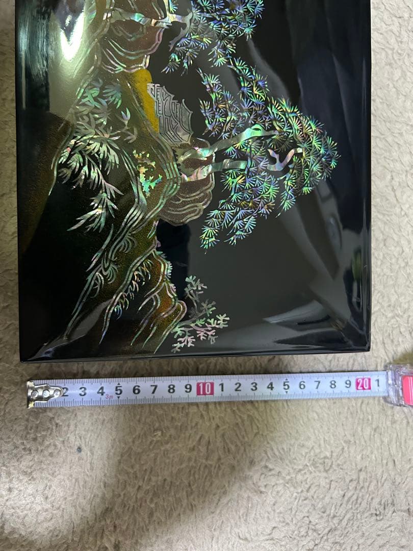 螺鈿漆器 韓国現代美術展大賞受賞作家(呉在仁)作品 小物入れ 螺鈿山水図箱