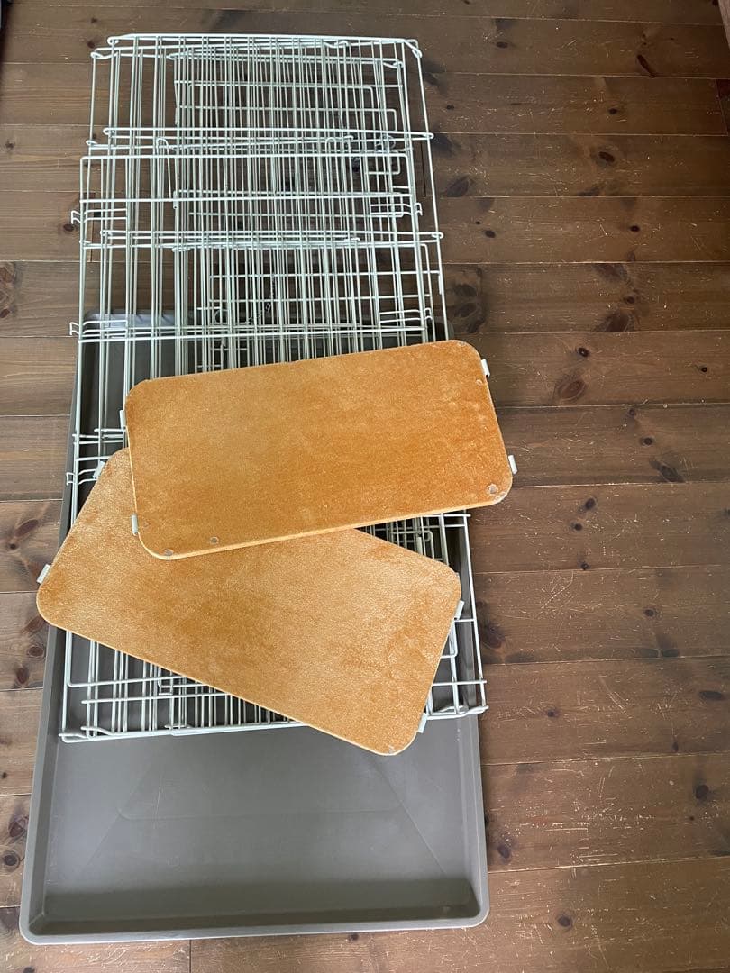 キャットケージ 2段構造 木製棚付き