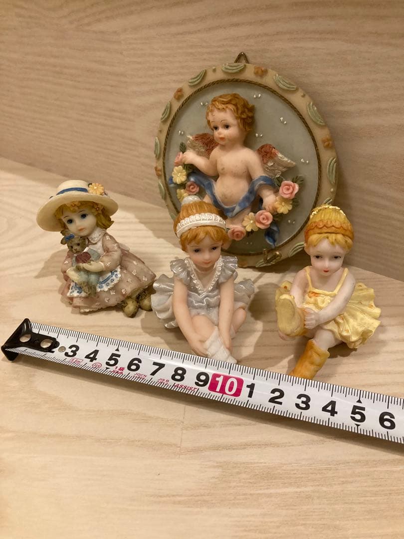 少女、バレリーナと天使のフィギュアセット