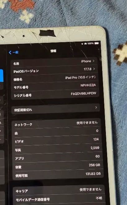 【ジャンク】iPad Pro 10.5 256GB Cellular モデル