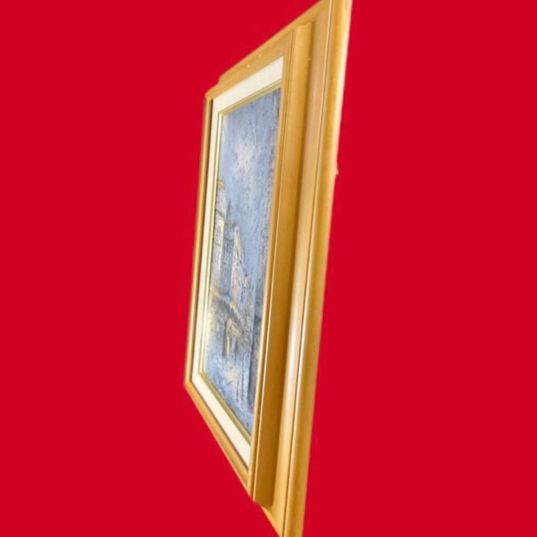 T.Mizutani 工芸画《モンマルトル》額付 56×47cm ガラス付 送込