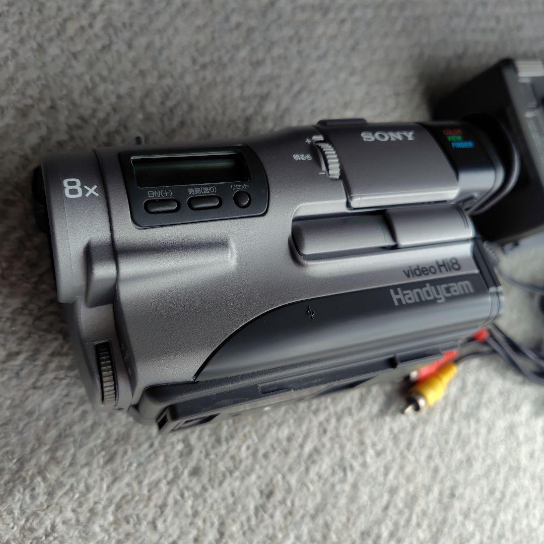 再生良好 SONY Handycam video Hi8 本体 AVケーブル付き