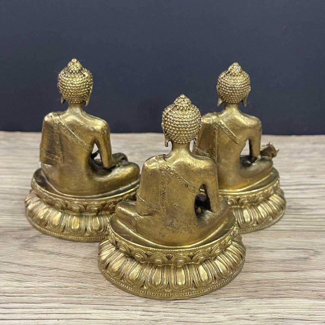 仏教美術 仏像 三宝仏 銅製 仏像 彫刻 置物 開運 風水 工芸品