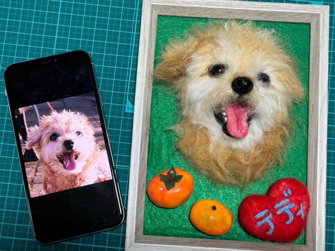 わんこ限定　わたわたペット　羊毛フェルト作品　うちの子プレート