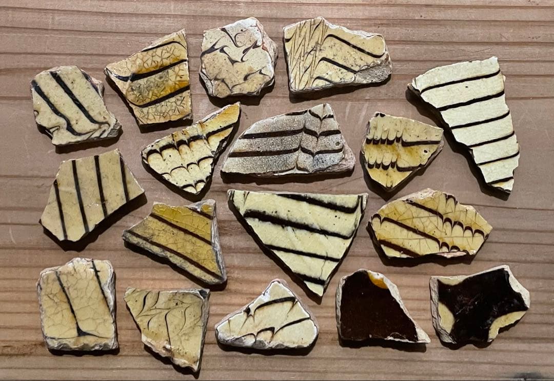18世紀 イギリス スリップウェア陶片 F / 1700年代 アンティーク民藝