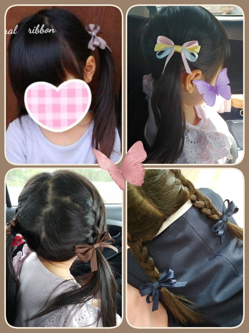 再販2【くすみピンク】ナチュラルリボン♡ヘアゴム2個セット