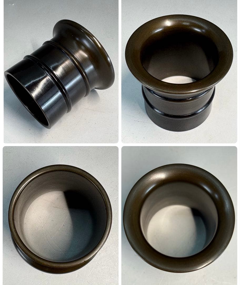 【中古品】茶道具　昇雲造　鋳銅皆具　釚付