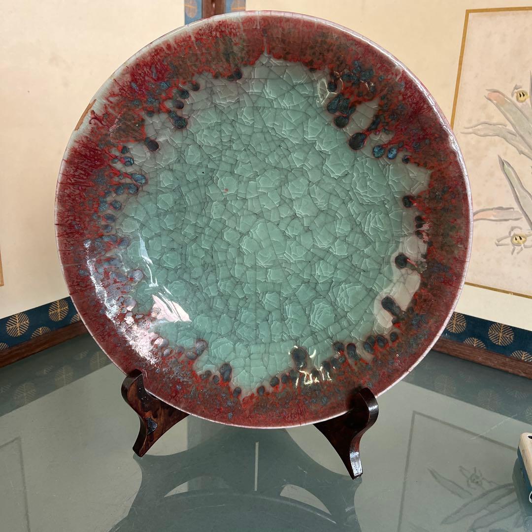 （吉）鍋島焼　青螺窯　青磁大皿