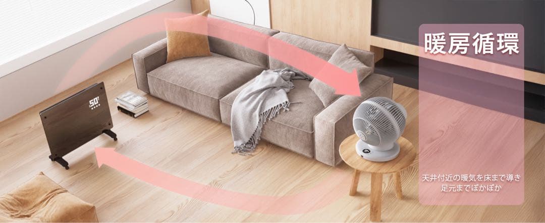 サーキュレーター 扇風機 dcモーター 静音 360度首振り