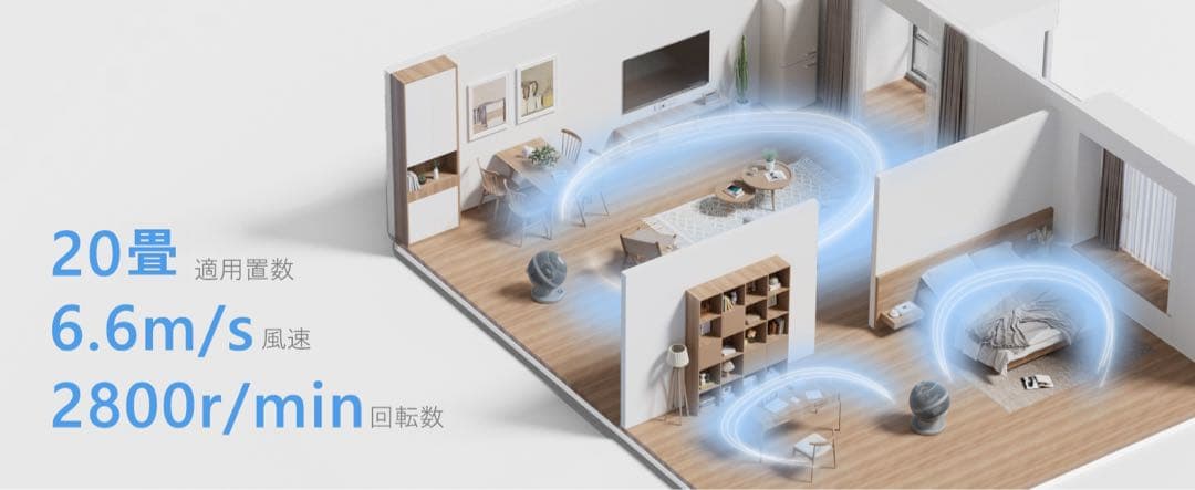 サーキュレーター 扇風機 dcモーター 静音 360度首振り