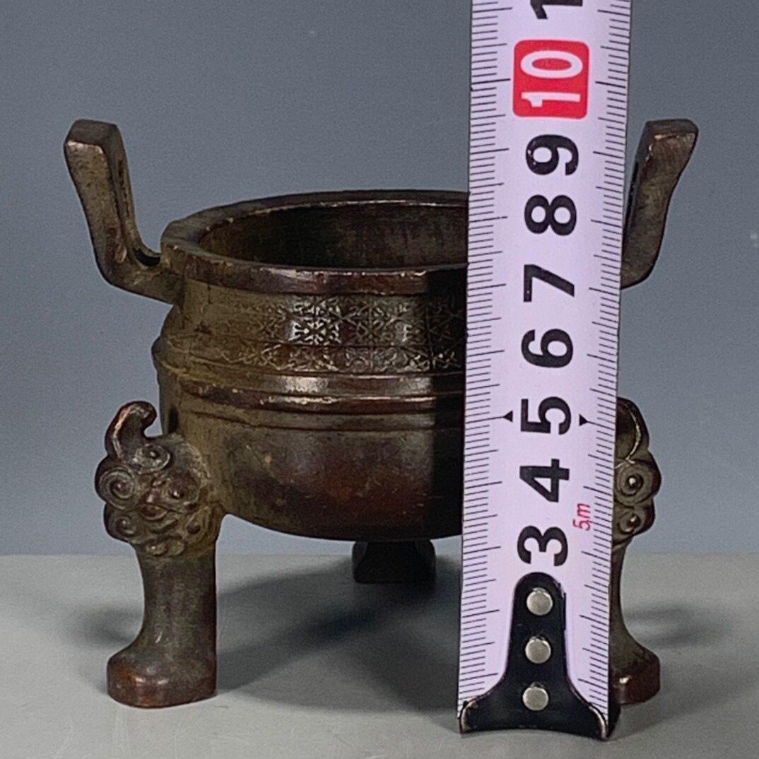 銅器 楚大鼎 香炉 茶道茶台 三足鼎 焼香炉 装飾品 工芸品 置物