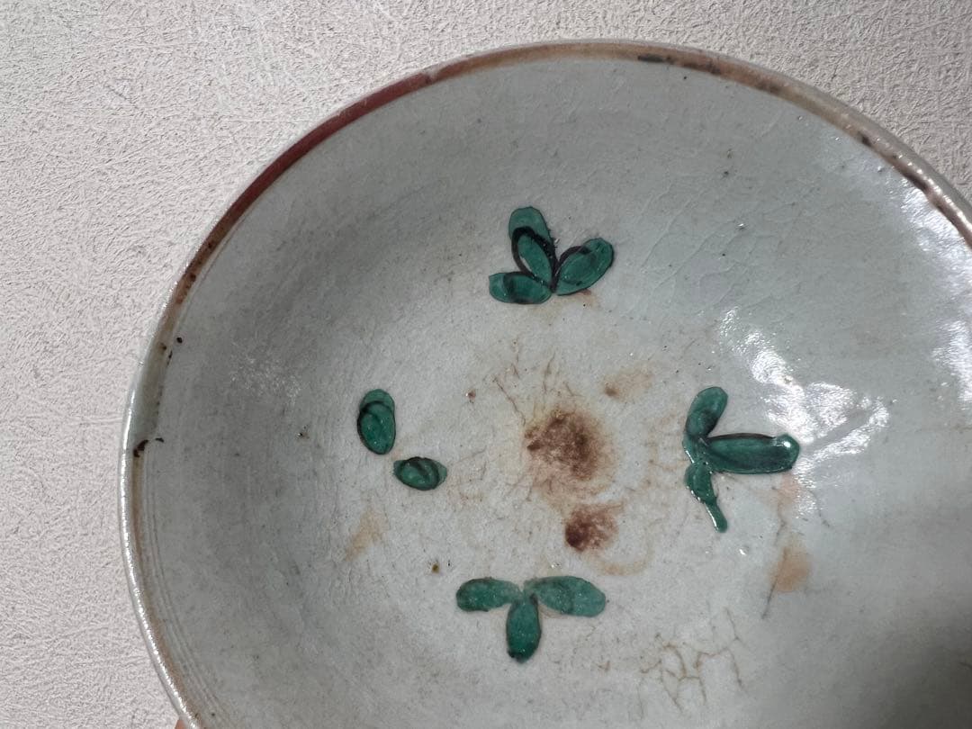 明時代 中国 呉須赤絵 小皿 花紋 懐石 茶道 茶道具 骨董 古美術