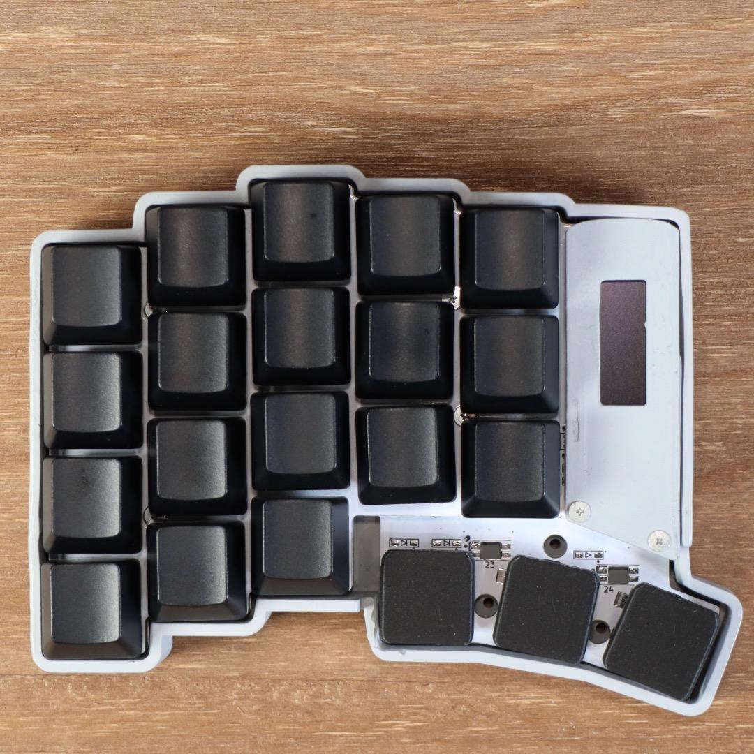 keyball39完成品　グレーケース+0.8mTRRSケーブル付き