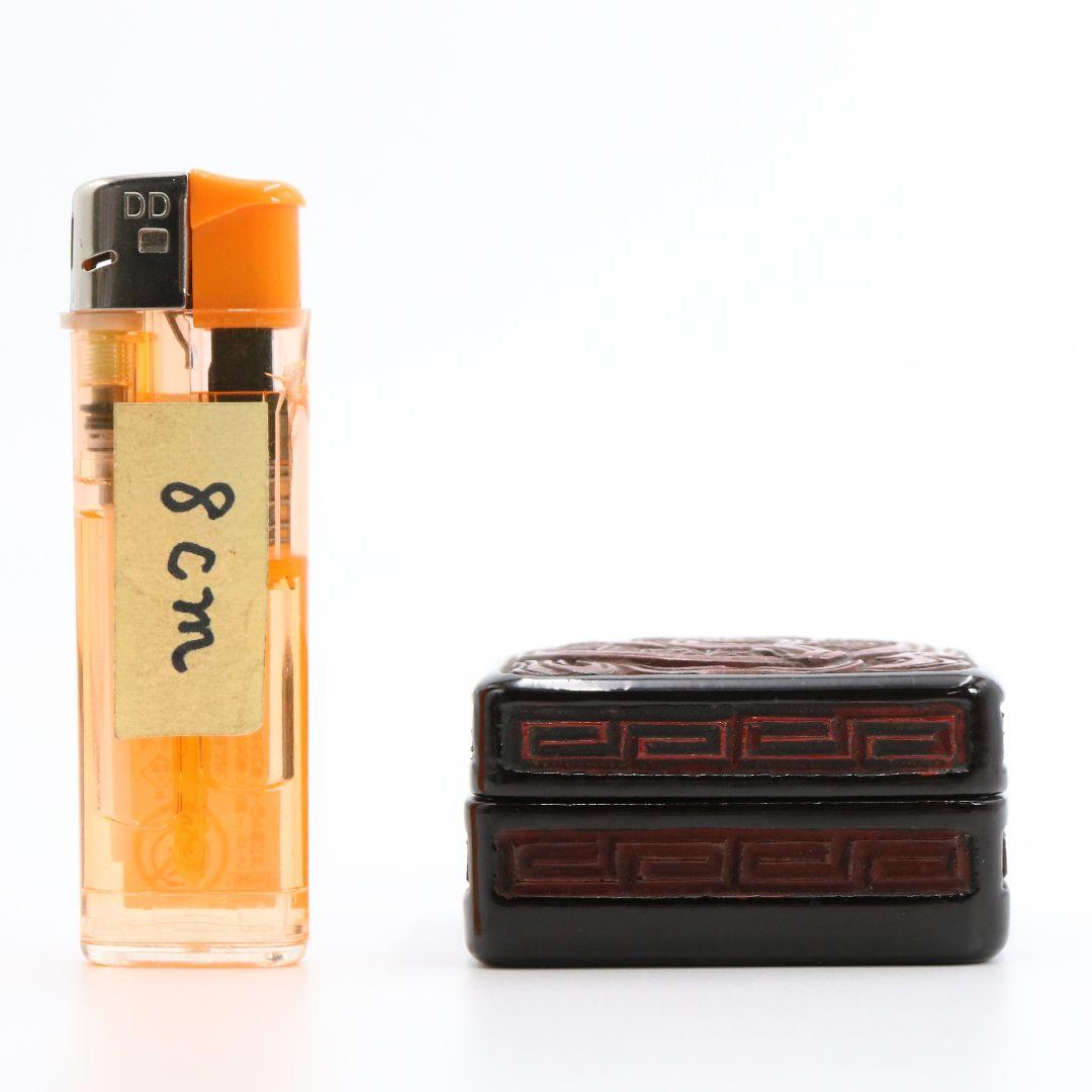 玉楮雪堂作 讃岐彫香合 讃岐漆芸 茶道具　V161　1F14