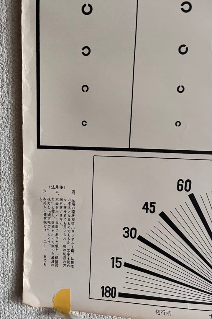 昭和レトロ　視力表　万国式試視力表