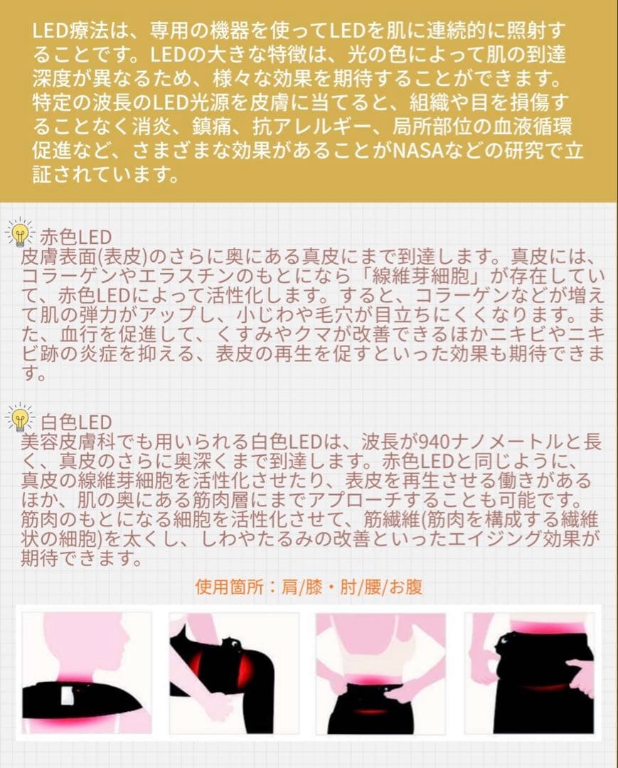 【新品未使用】NIBC LED温熱ベルト 近赤外線 高密度LED
