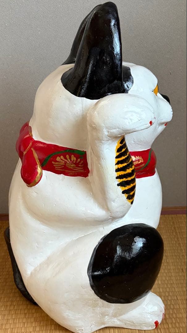 (7712neko) 郷土玩具　招き猫　まねきねこ　坊之谷土人形　　亀翁作
