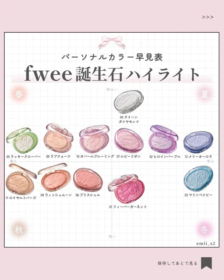 fwee 誕生石ハイライト 12色セット