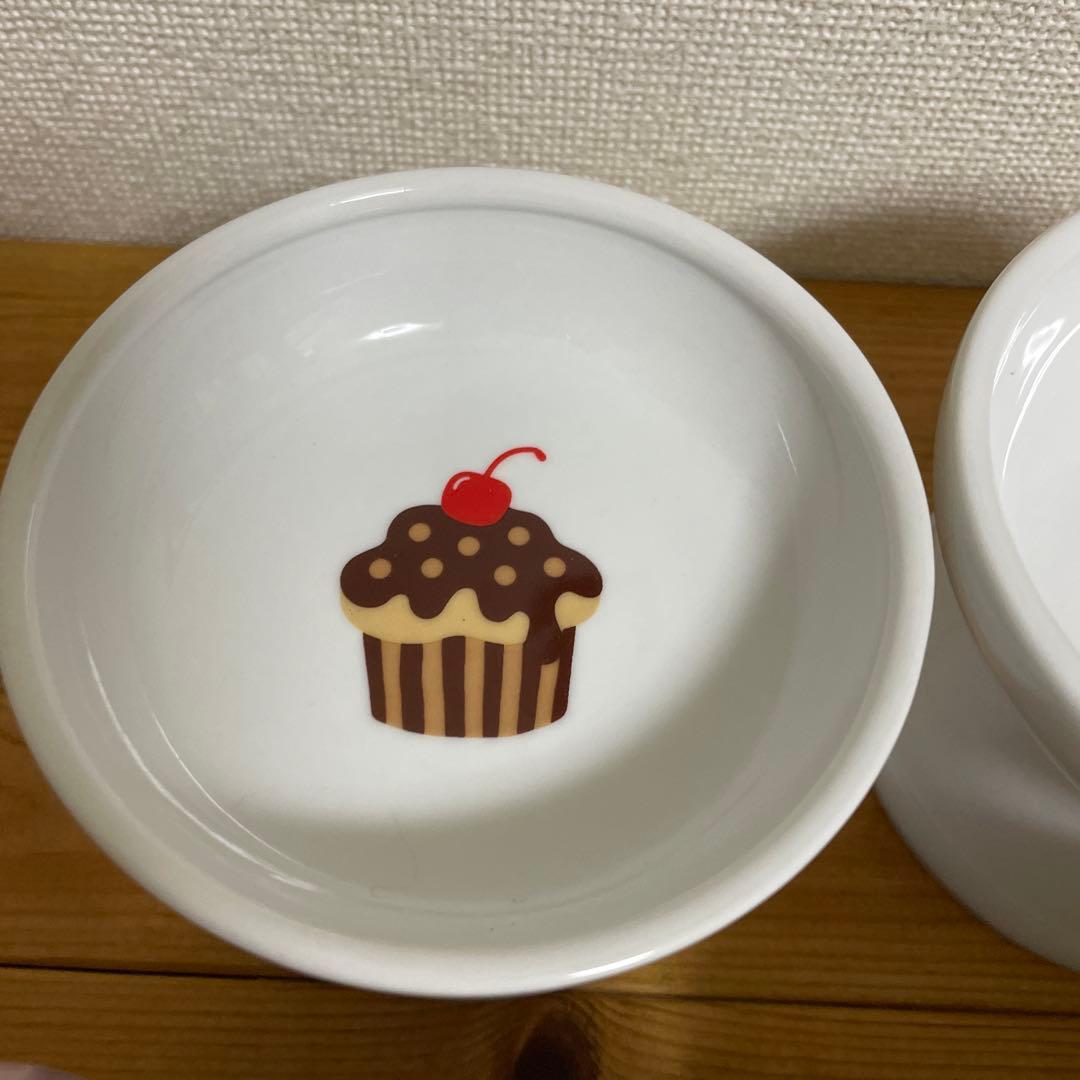 猫壱　カップケーキ柄　フードボウル　プチ　おやつ皿