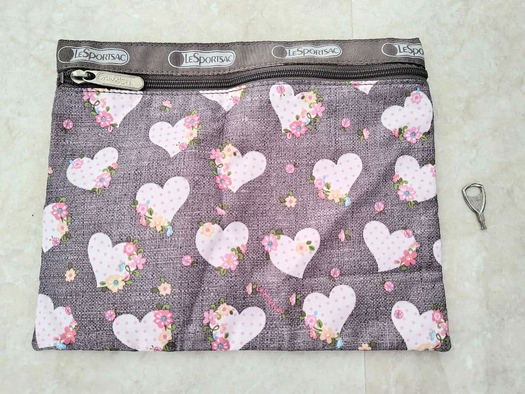 美品✨️レスポートサック ラージウィークエンダー✨️ブラウン×ハート♥鍵ポーチ付
