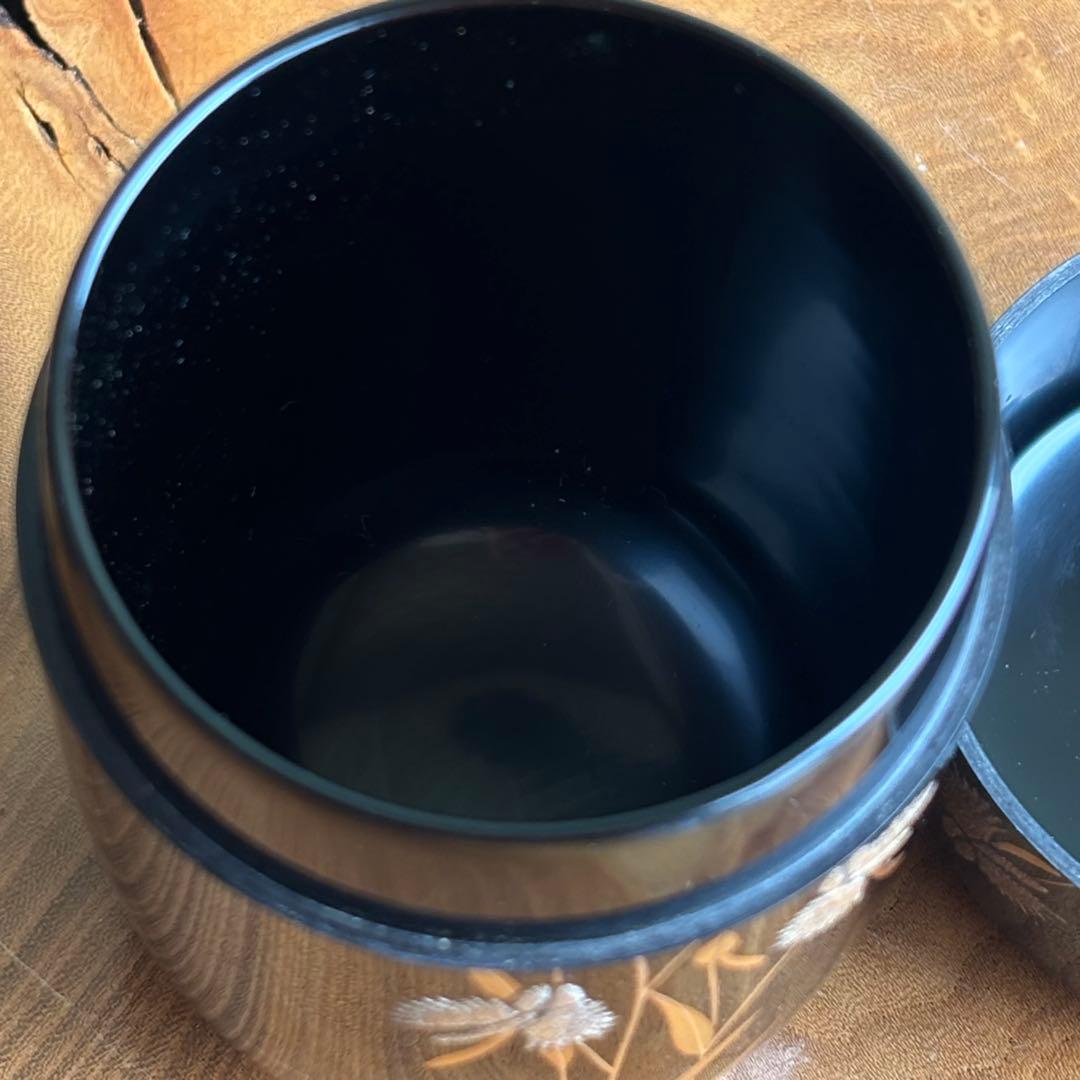 井筒鳳斉造 鷺草蒔絵 長棗 共箱 茶道具