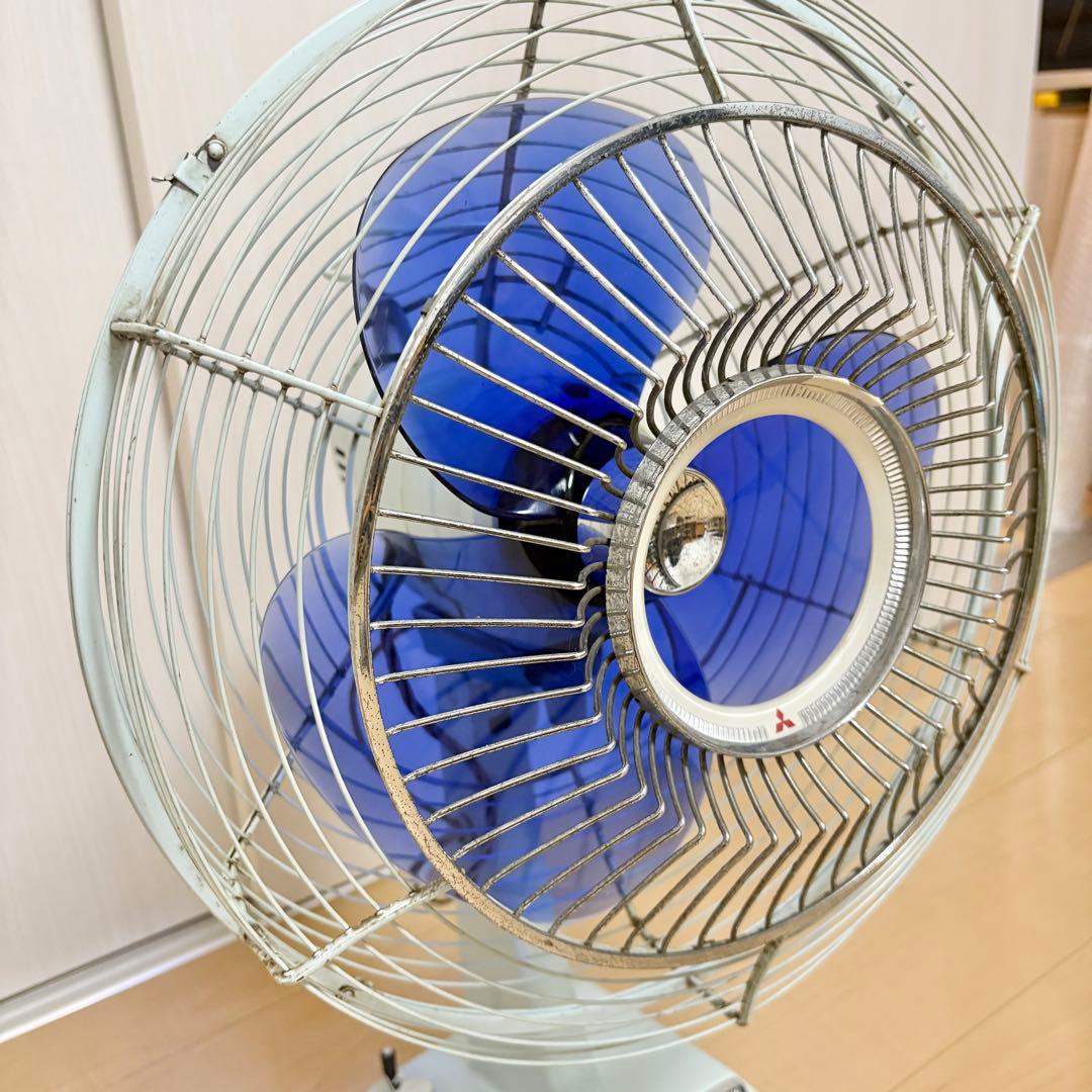 【完全動作】昭和レトロ 三菱扇風機 30cm D30-F型
