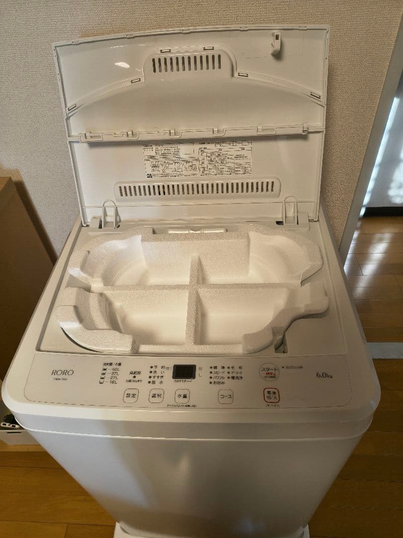 縦型洗濯機 6.0kg RORO YWM-T60L　送料無料