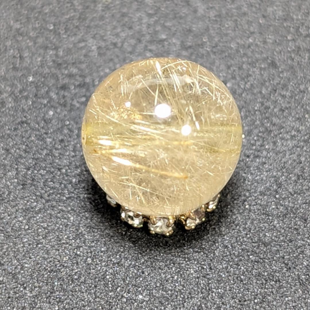 【繊細な金針がたくさん】 ゴールドルチルクォーツ 粒売り 10ミリ 水晶のお守り