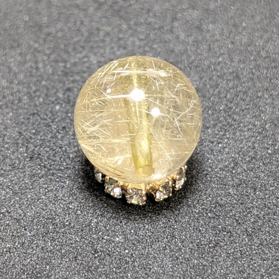 【繊細な金針がたくさん】 ゴールドルチルクォーツ 粒売り 10ミリ 水晶のお守り