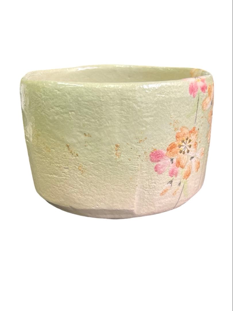 茶碗　楽焼　枝垂桜　吉村楽入　桐箱　抹茶茶碗　抹茶碗　茶道具　抹茶