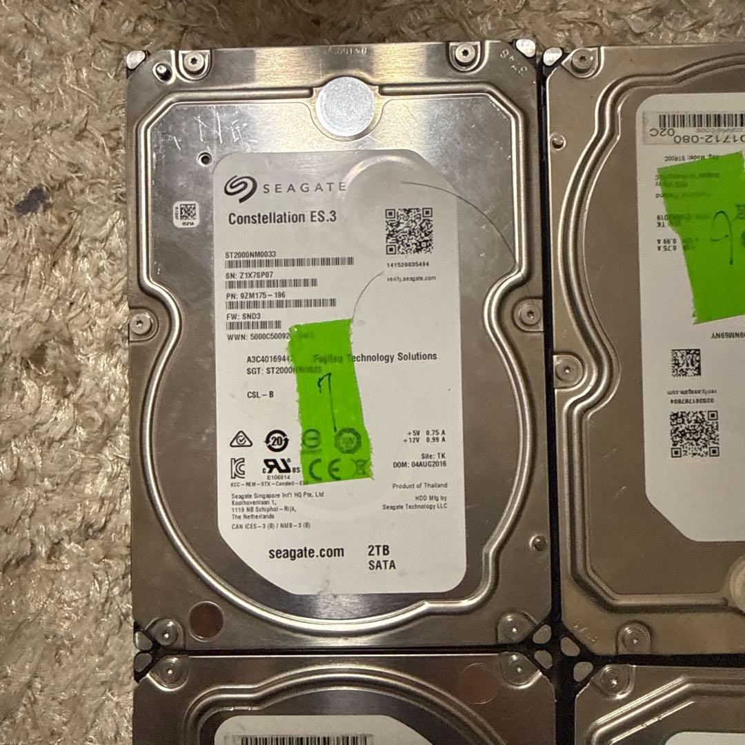 Seagate 2TB HDD 4台セット