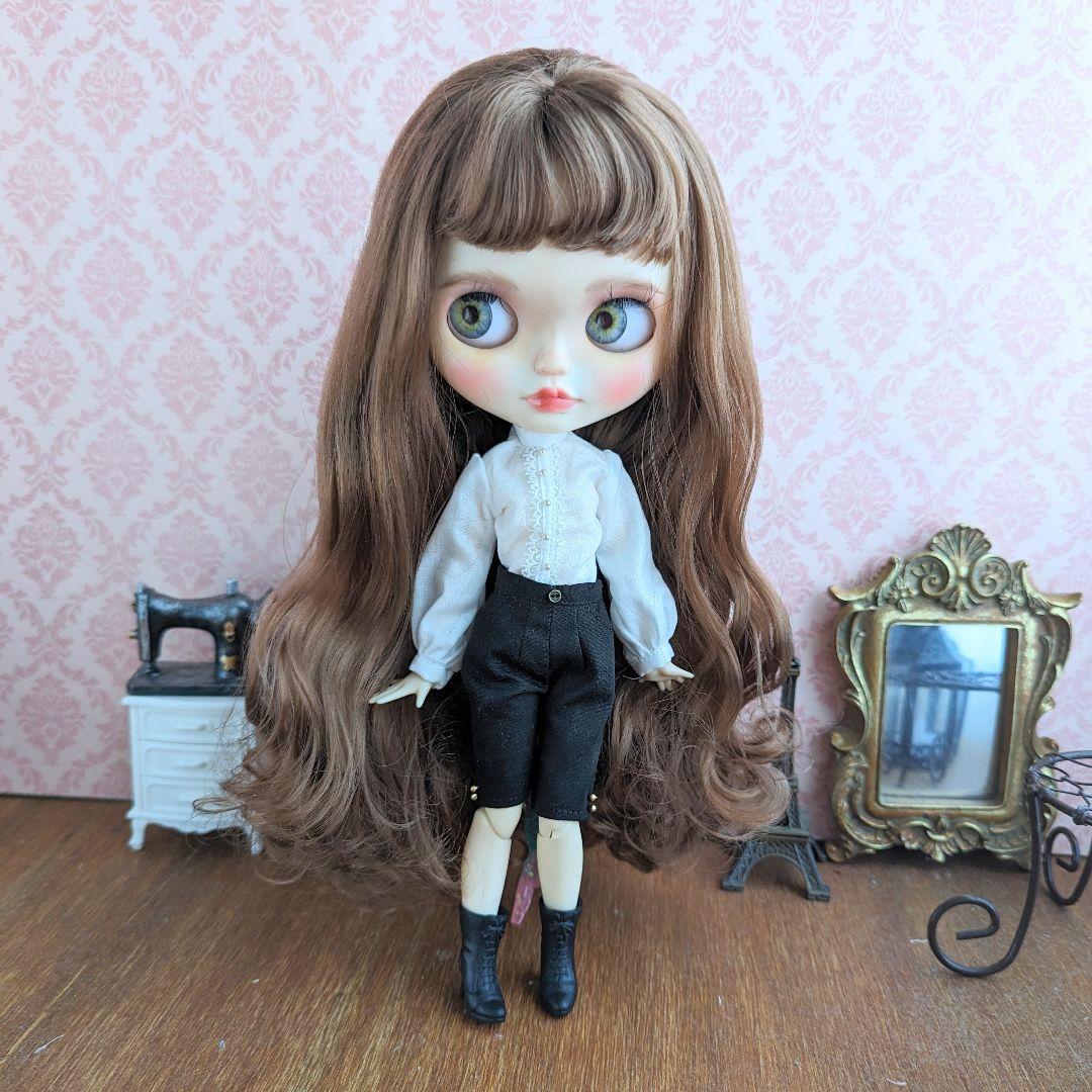 909.※単品※白のレースの前立て長袖ブラウス※ブライスアウトフィット※