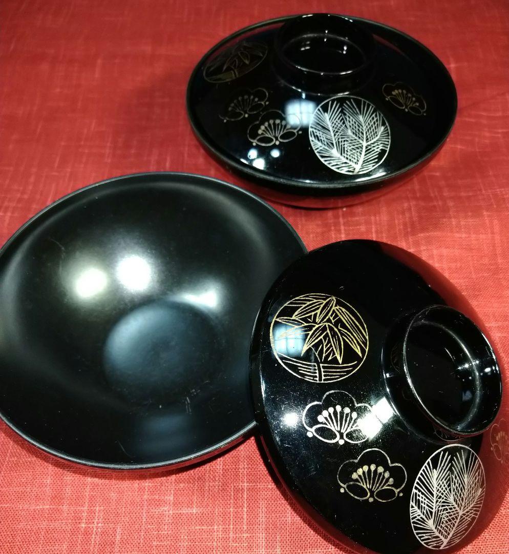 ♥５０年前のヴンテージ品♥【金彩・縁起物・松竹梅汁椀5客】