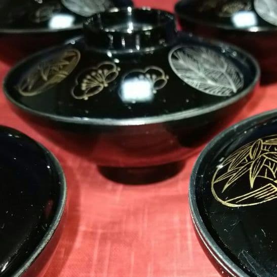 ♥５０年前のヴンテージ品♥【金彩・縁起物・松竹梅汁椀5客】