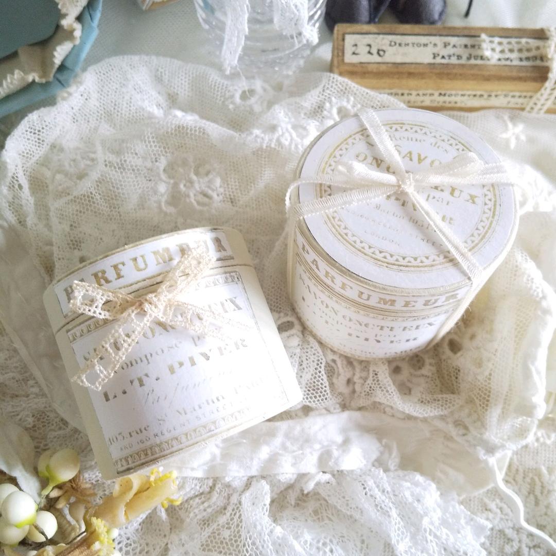 **アンティーク風♡SAVON‪ꔛ‬パウダーBOX風**