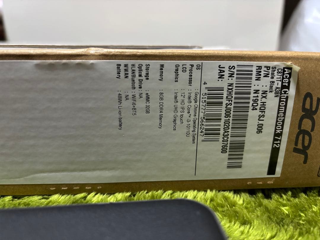 ラスト大大タイムセール　Acer Chromebook 本体 タッチスクリーン