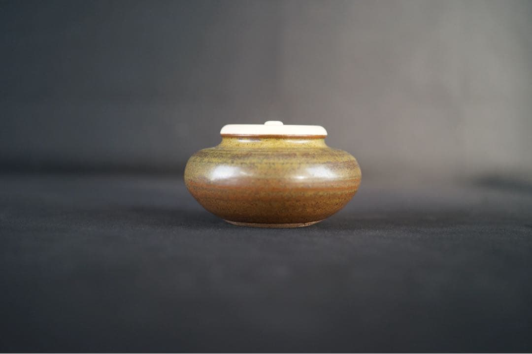 市野信水窯 丹波大海茶入 仕覆 付 美品 合箱