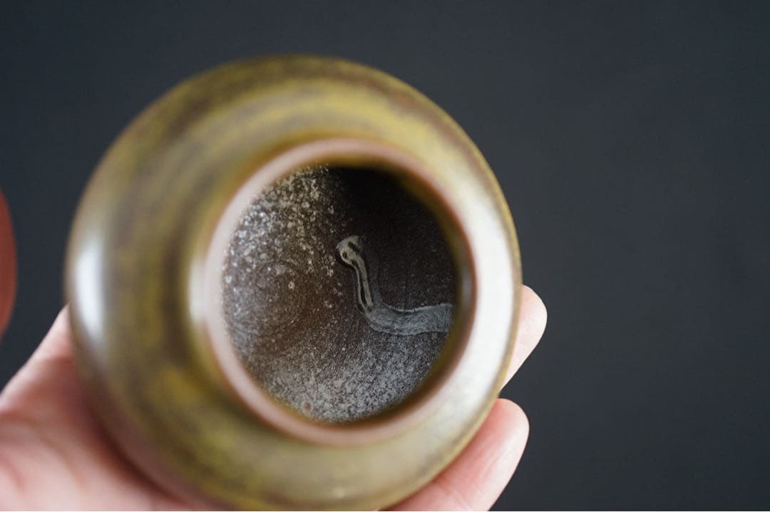 市野信水窯 丹波大海茶入 仕覆 付 美品 合箱