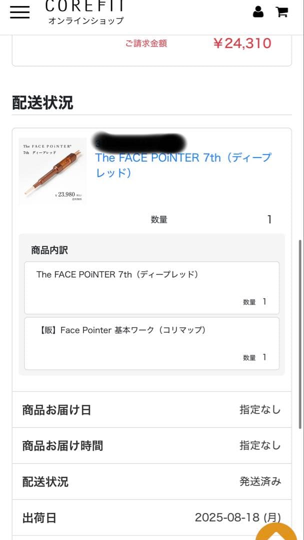 COREFIT FACE POINTER ディープレッド　9/30まで