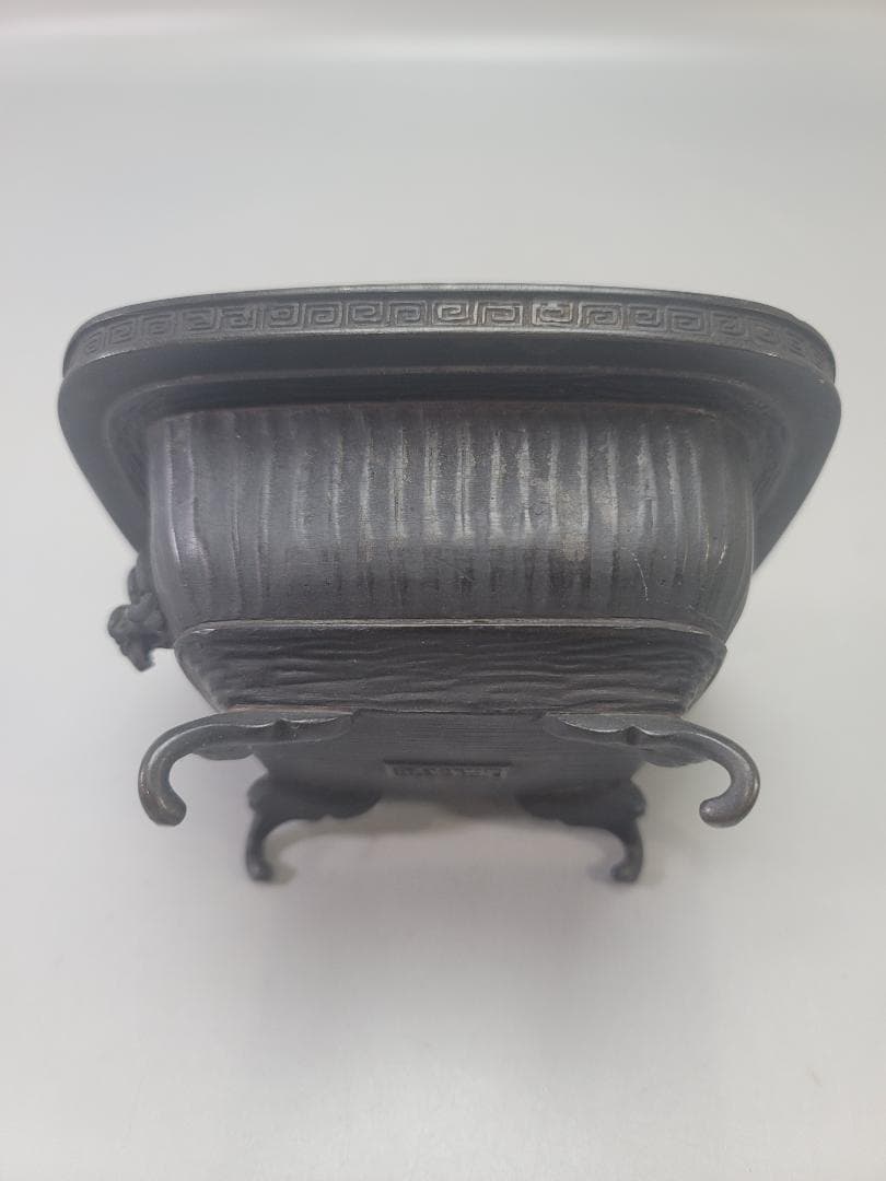 古銅 四方 筆洗 在銘 時代物 DT639