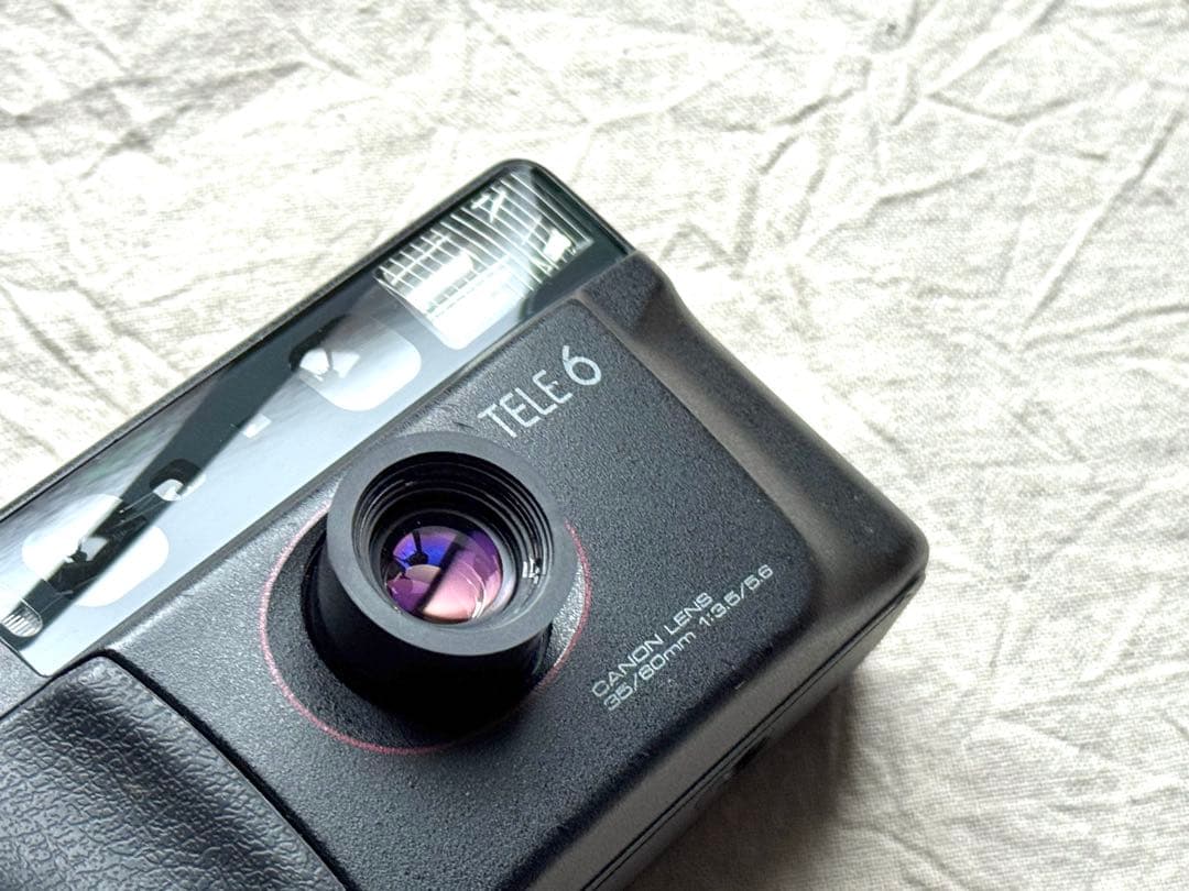 ⌘完動品！ 電池付き、作例あり！ Canon Autoboy TELE6⌘