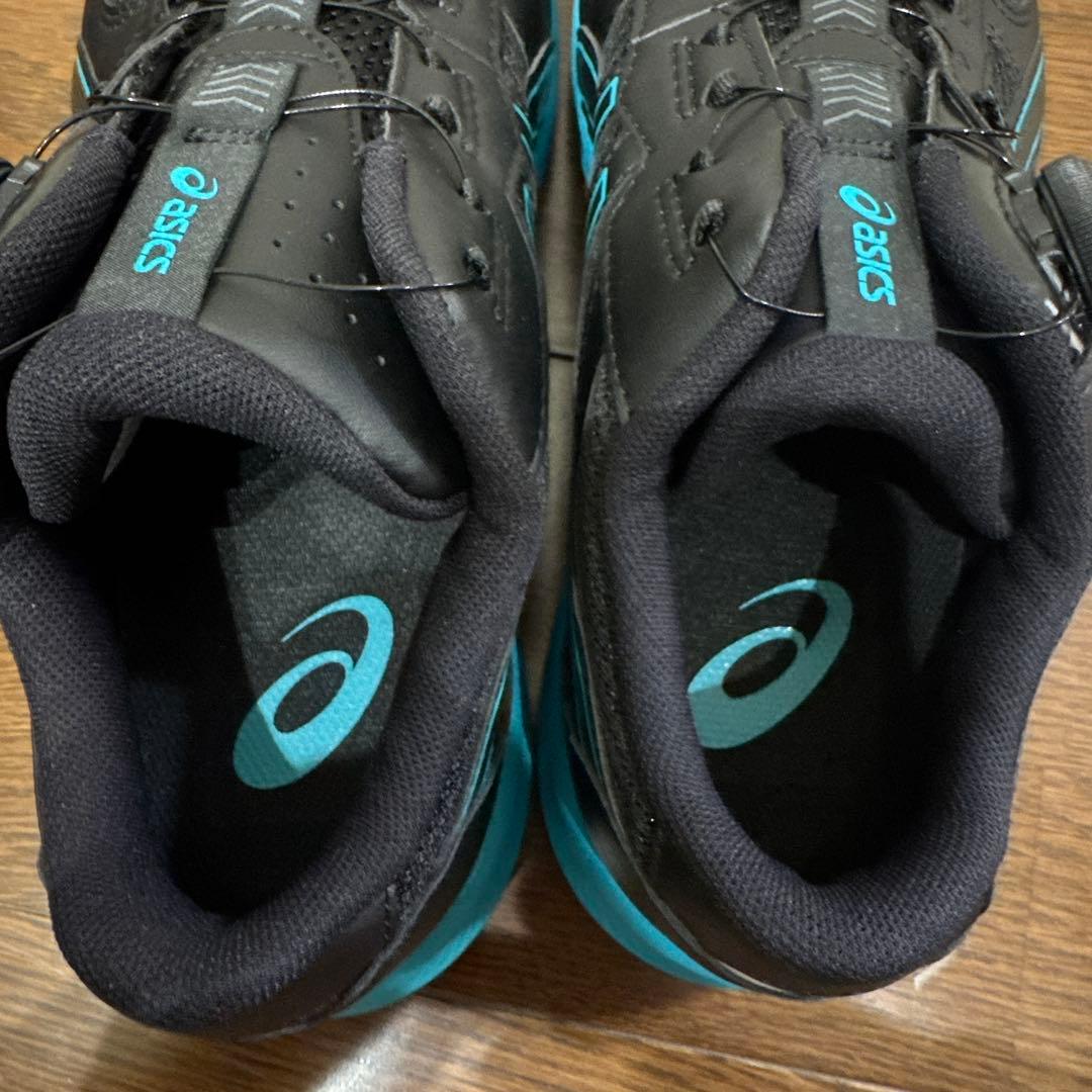 新品未使用品 アシックス安全靴 サイズ27㎝ ブラック×スカイブルー asics