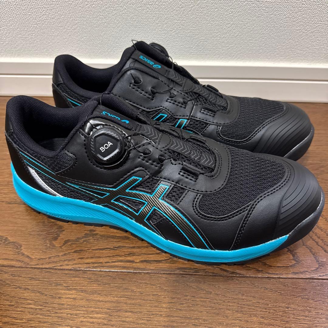 新品未使用品 アシックス安全靴 サイズ27㎝ ブラック×スカイブルー asics