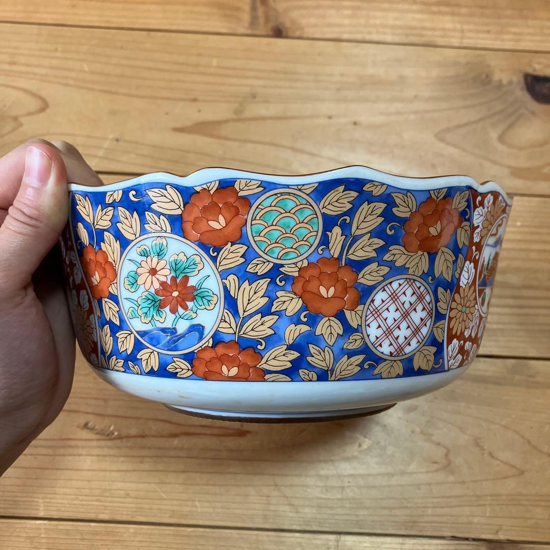 【龍峯窯】深鉢 草花色絵