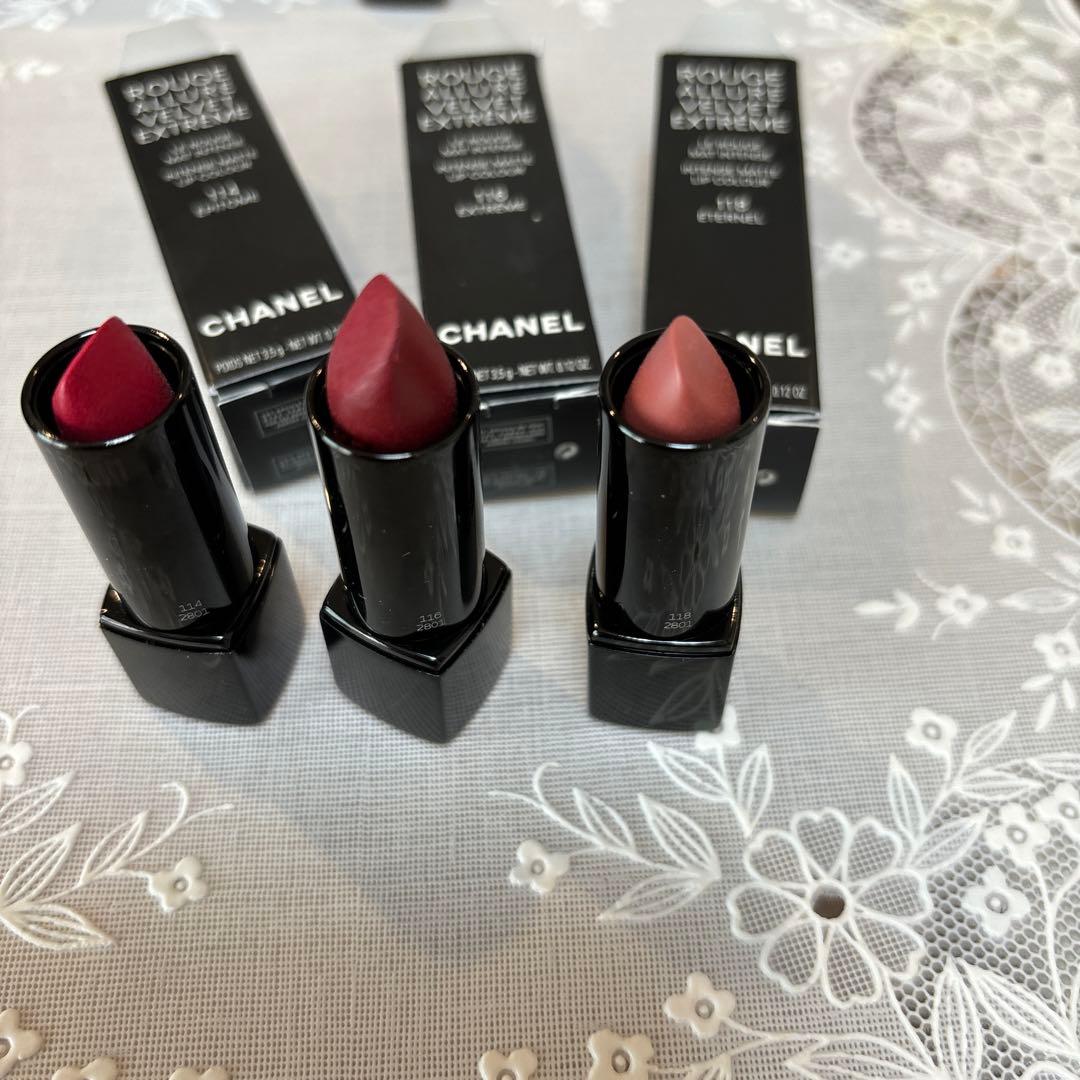 CHANELルージュアリュールヴェルヴェットエクストリーム３本セット