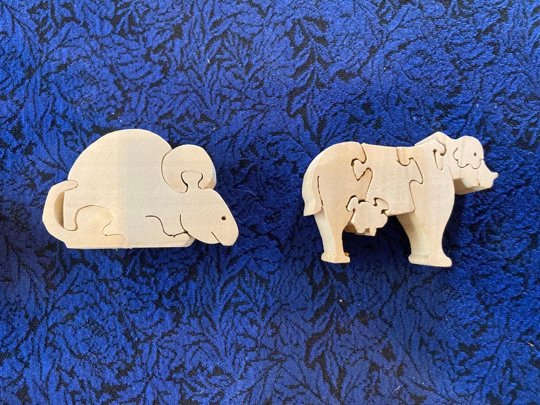 木製パズル 12支の動物置物セット 組み木