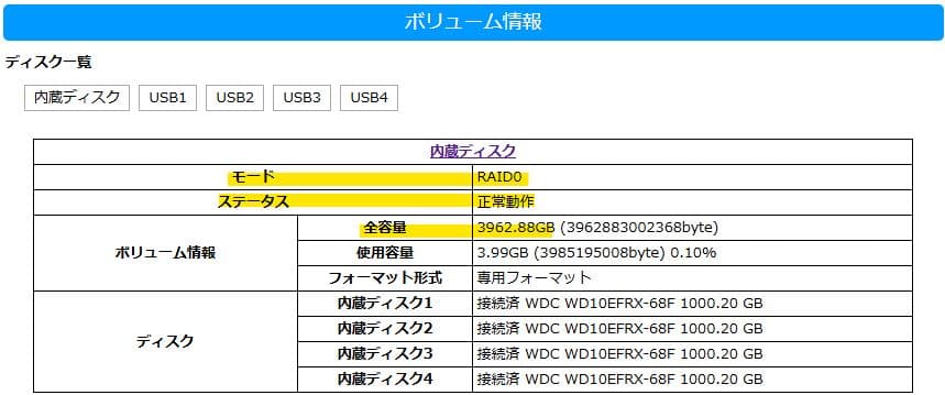 美品 NAS IODATA HDL4-XA 10GbE HDD 4ベイ 4TB