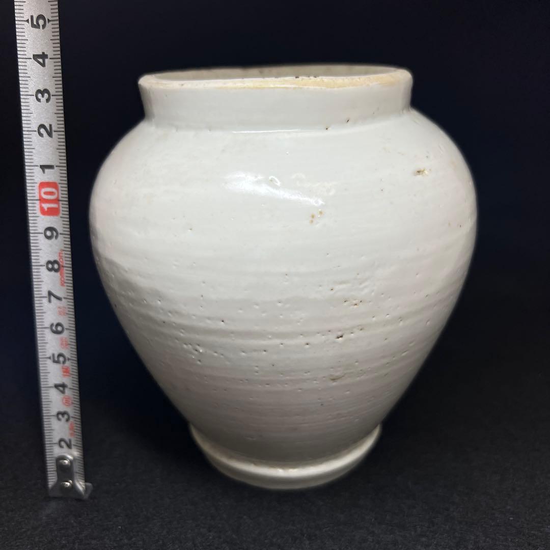 江戸中期　古伊万里　白磁壷B 高さ約14㎝　東Y8-0402②タトチ