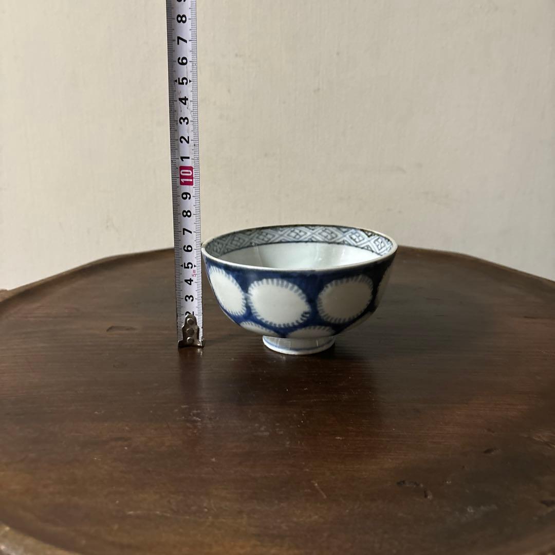古伊万里　染付雪輪紋の図　蓋茶碗　④検:柳宗悦　民藝　青山二郎　白洲正子　李朝