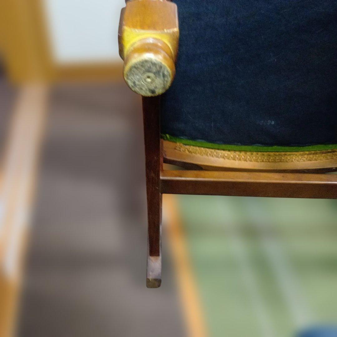 ★オールドカリモクbackrest-rattanモケットグリーンkarimoku